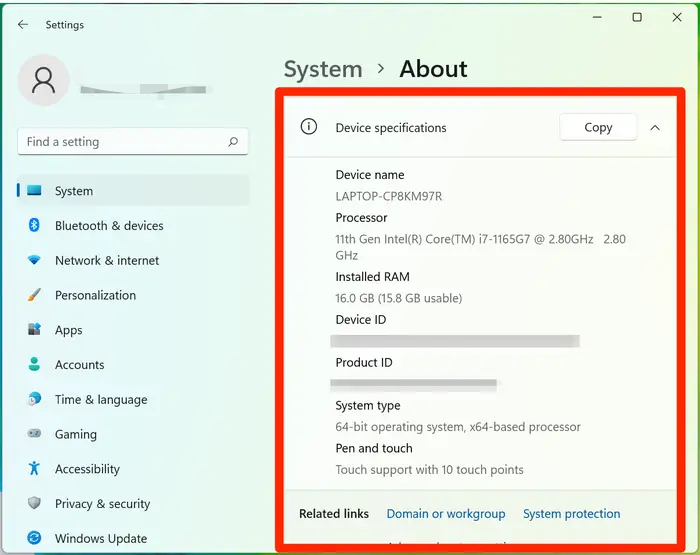 Windows system version 