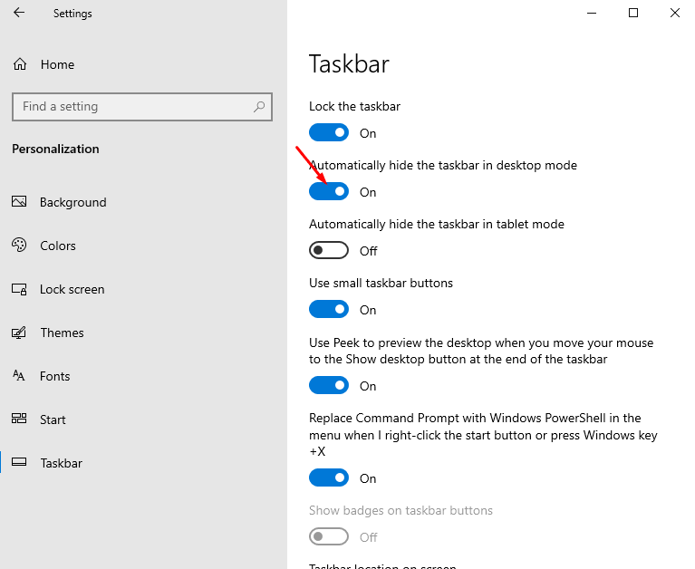 Hide or Unhide the Taskbar In Windows 10 