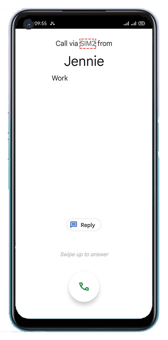 OPPO Google Phone Incoming Call SIM2