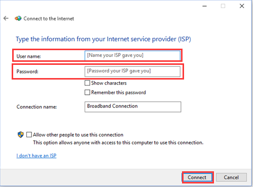 connect to the internet 