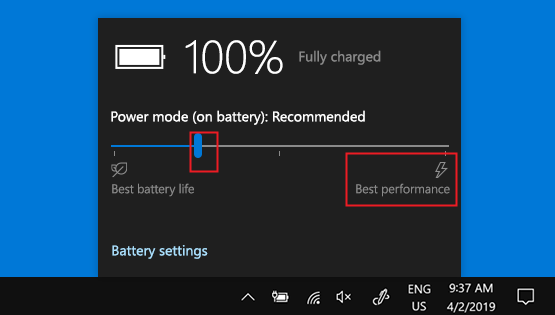 Set the power mode to 