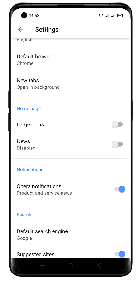 OPPO Opera News Ad blocking
