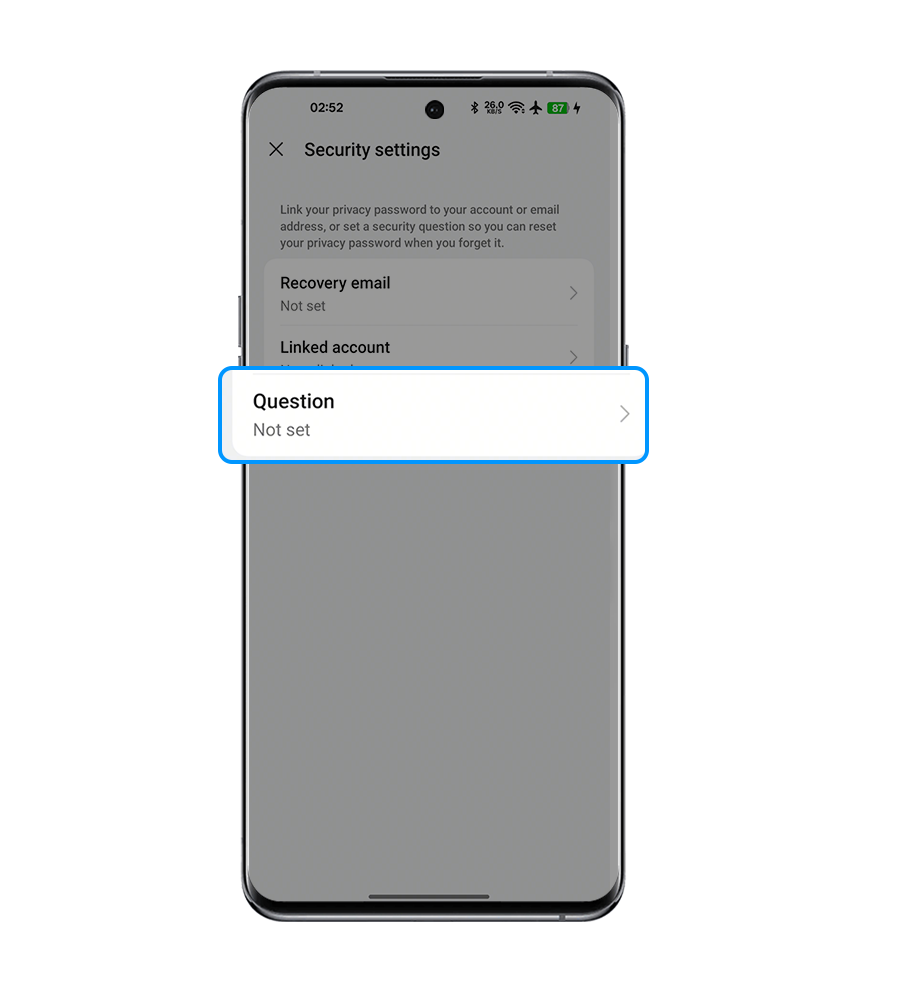 privacy password question