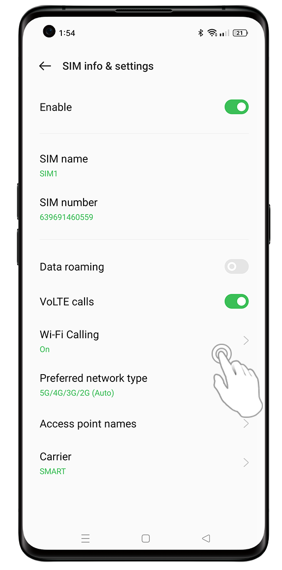 Enable the Wi-Fi Calling feature on your OPPO smartphone