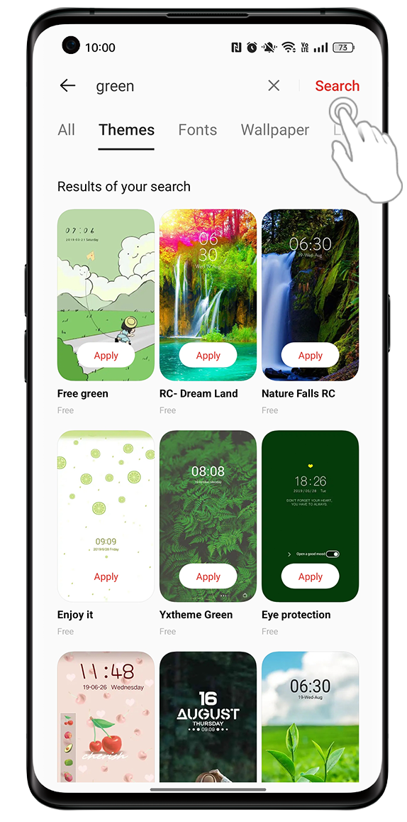 Search for a theme on your OPPO Themes