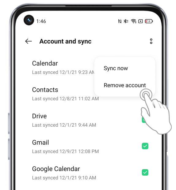 Remove Google account from OPPO phone