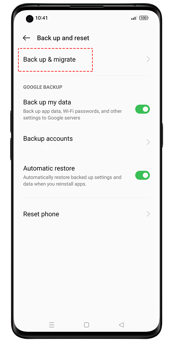 OPPO Back up & migrate