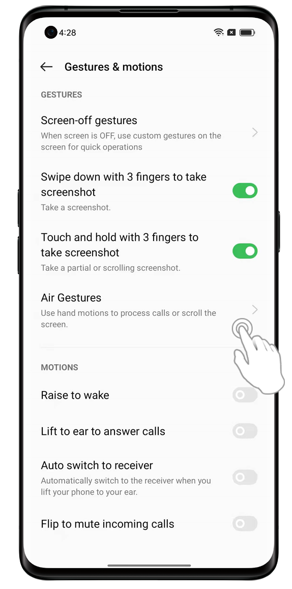 Enable Air Gesture feature on ColorOS 12 on your OPPO phone