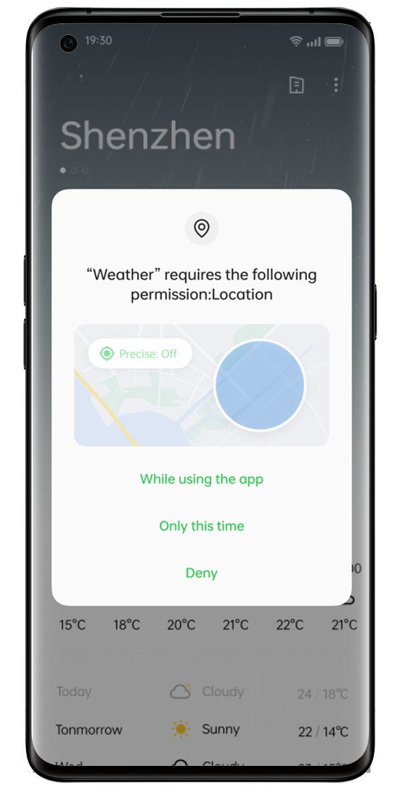 ColorOS 12 Share approximate location