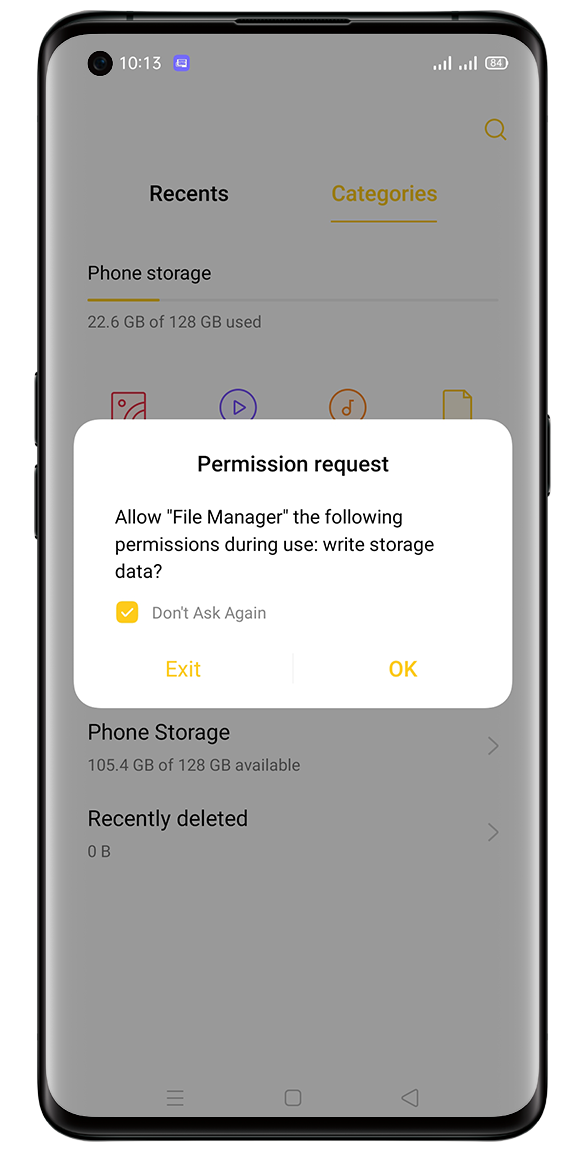 OPPO OTG Permission request