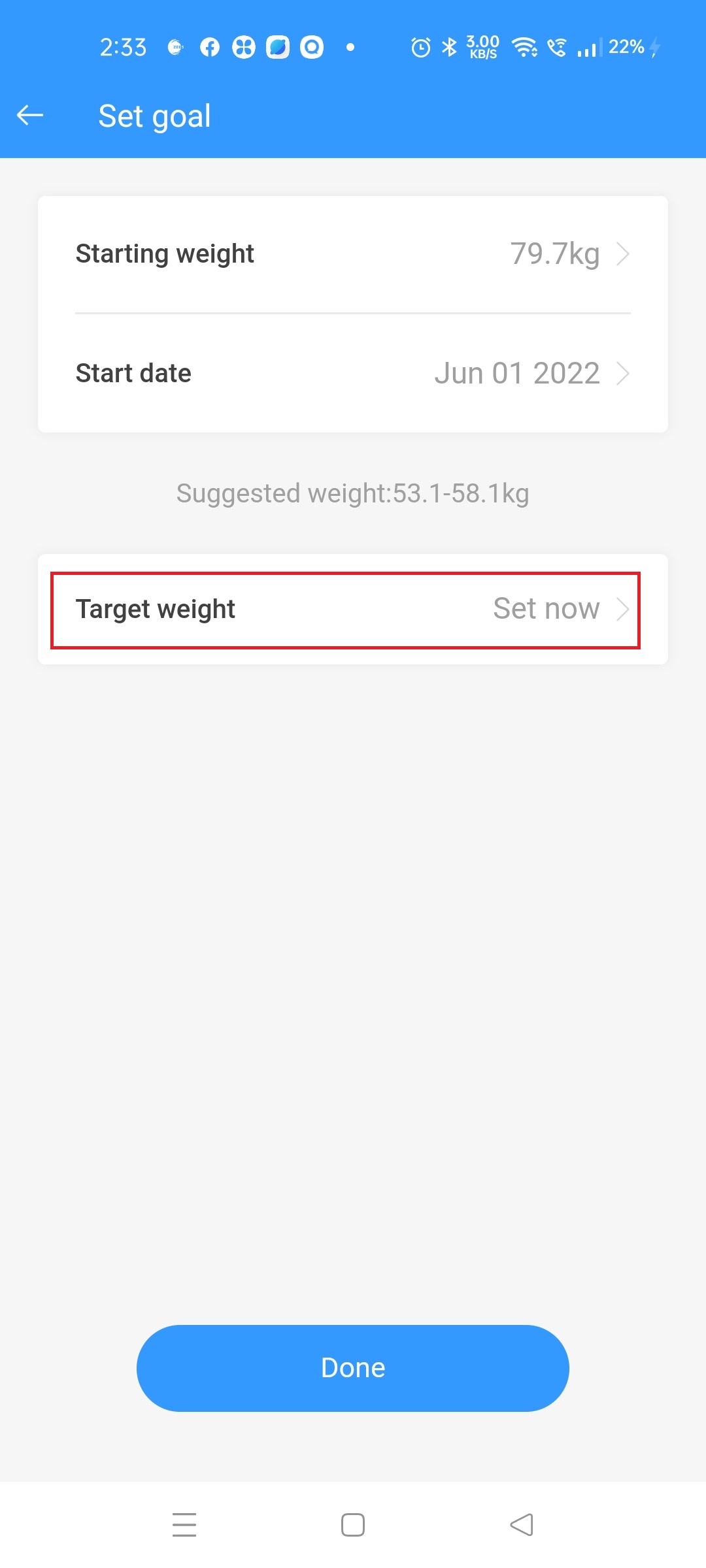 realme Smart Scale weight setting