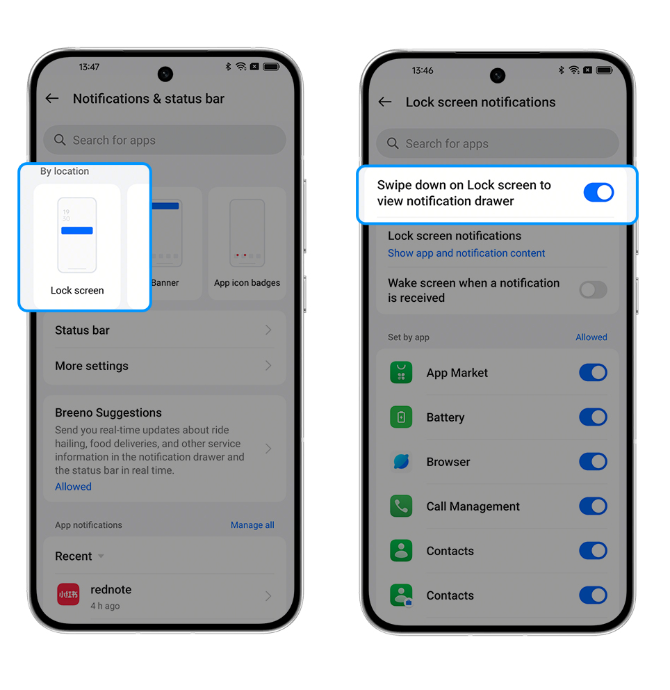 ColorOS13- 14 lock screen notifications