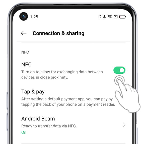 OPPO Reno5 5G enable the NFC feature