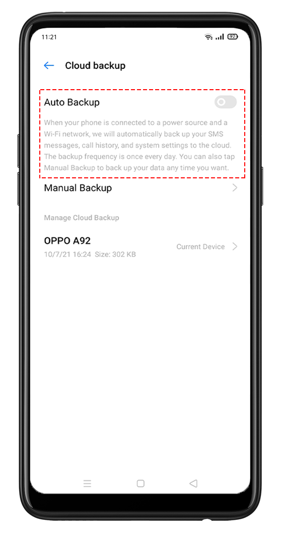 HeyTap Cloud Auto Backup