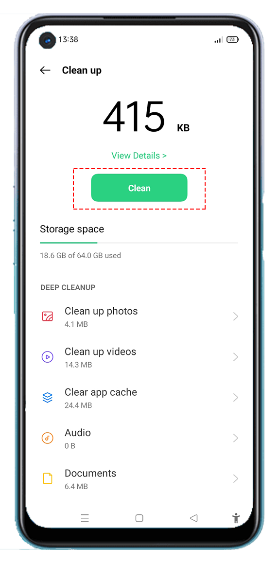 OPPO Phone Manager Clean Up Storage