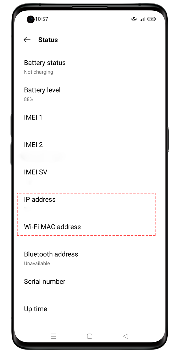OPPO IP and MAC Address