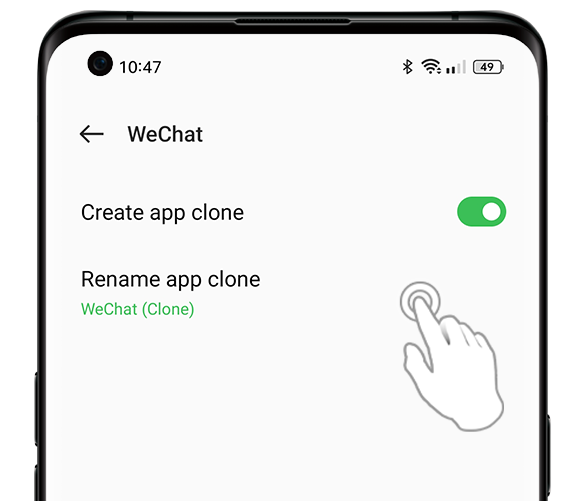 Rename a cloned app by the OPPO app cloner