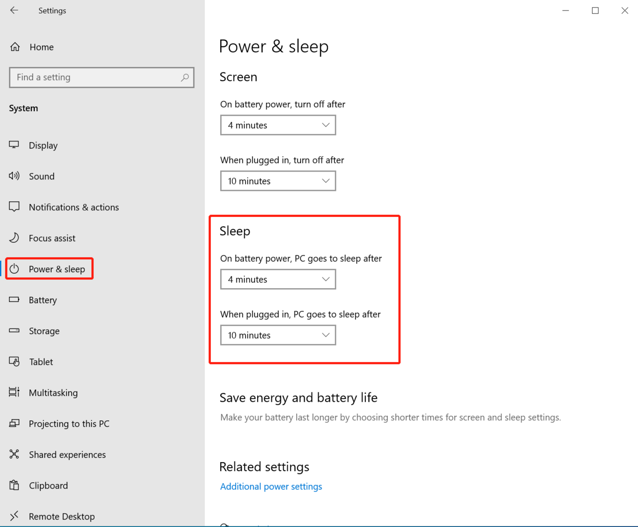 power & sleep 