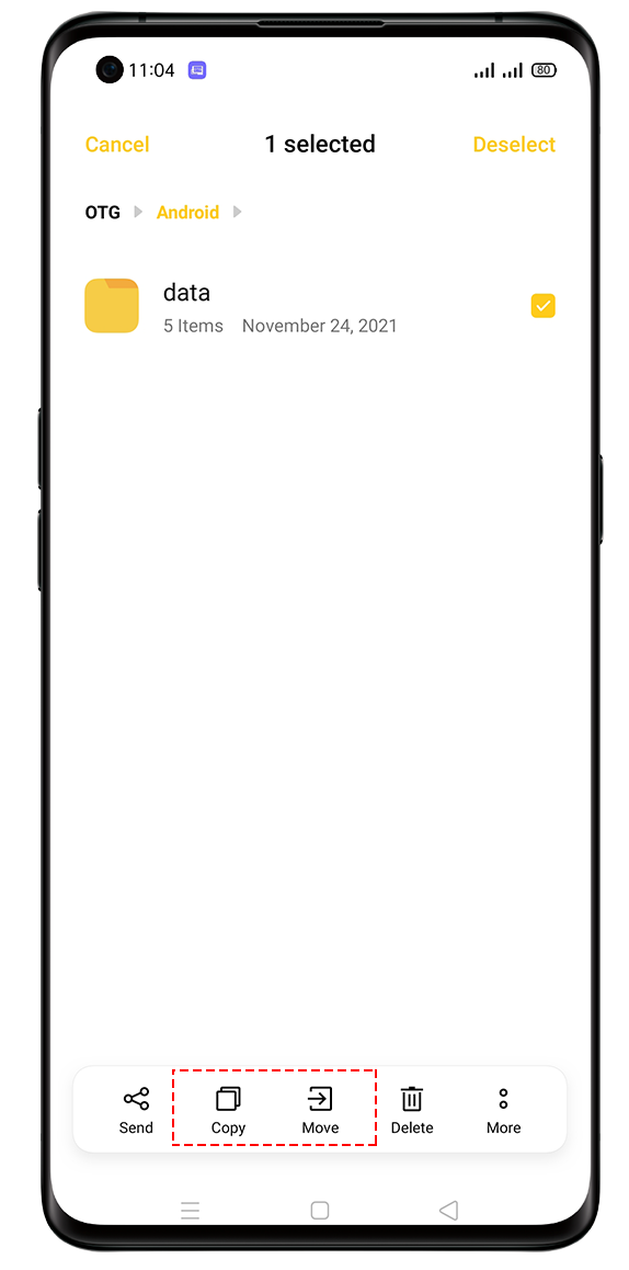 OPPO Transfer files OTG