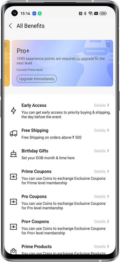 realme VIP benefits 