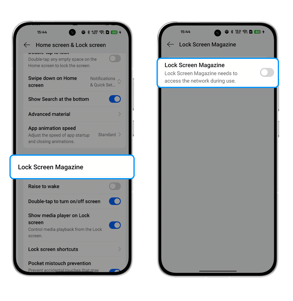 turn off Lock screen magazine