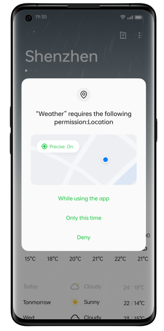 ColorOS 12 Share exact location.