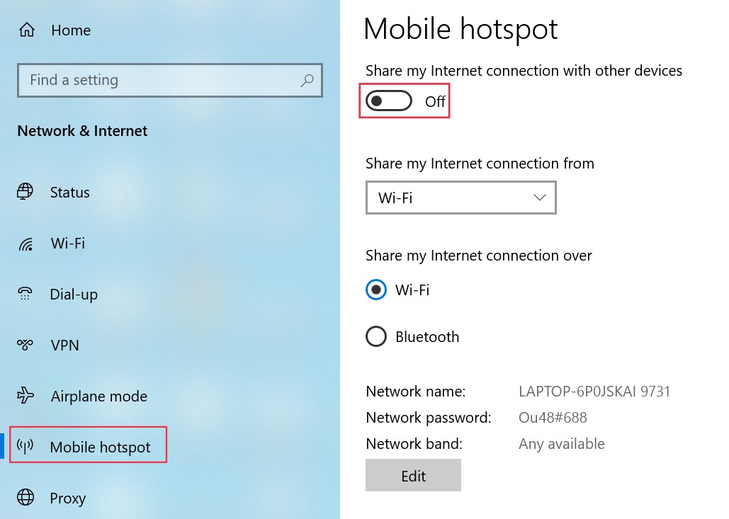 realme Book mobile hotspot 