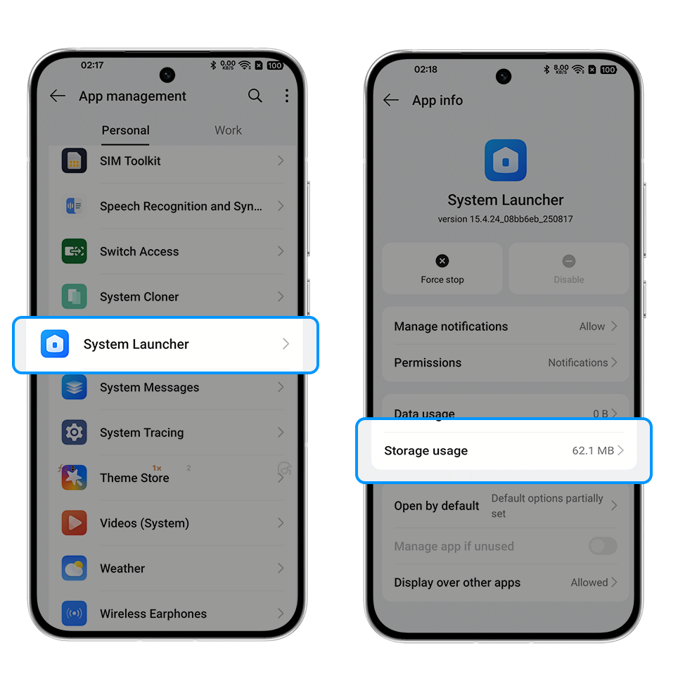 clear system launcher cache