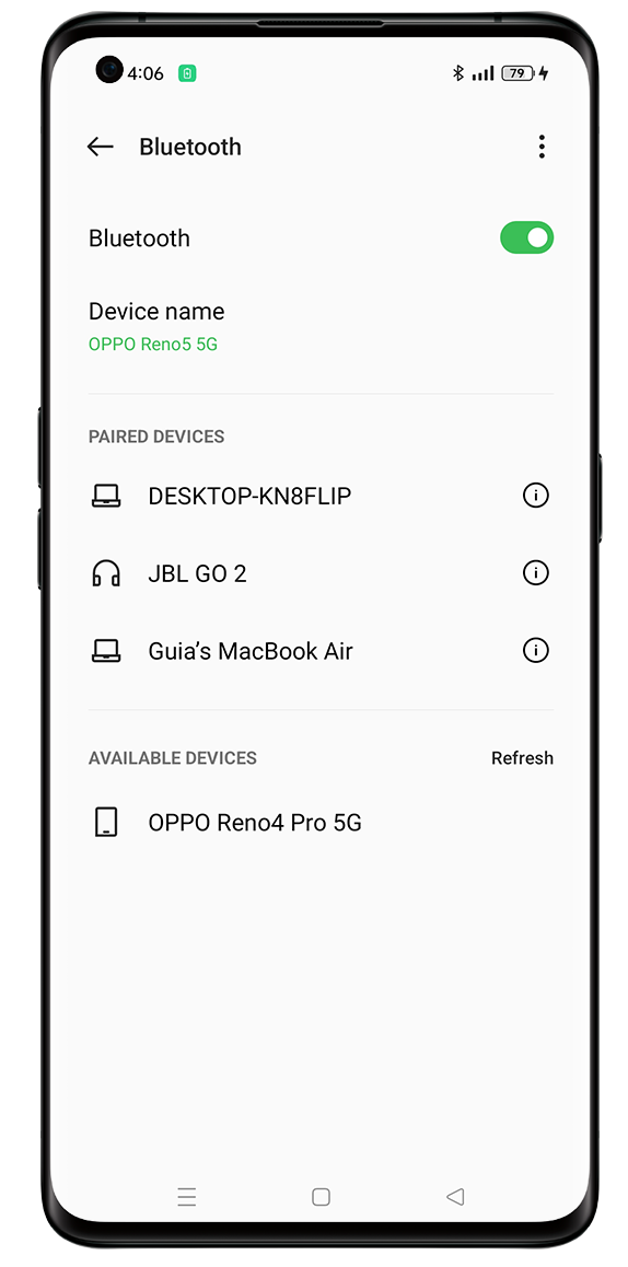 Unpair Bluetooth devices on your OPPO smartphone