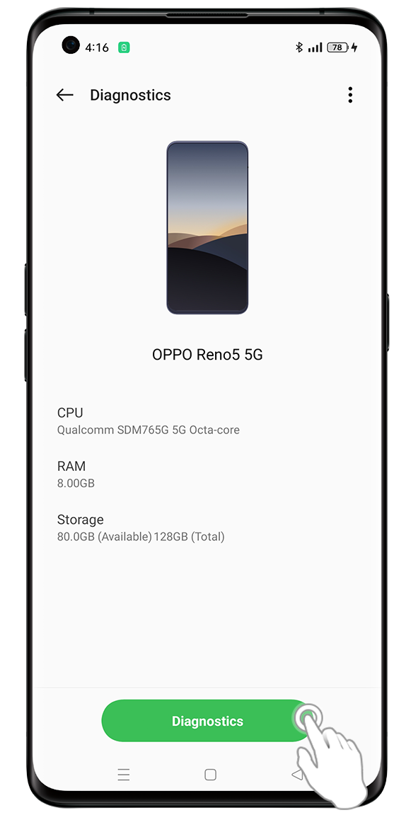 Run diagnostics on your OPPO smartphone