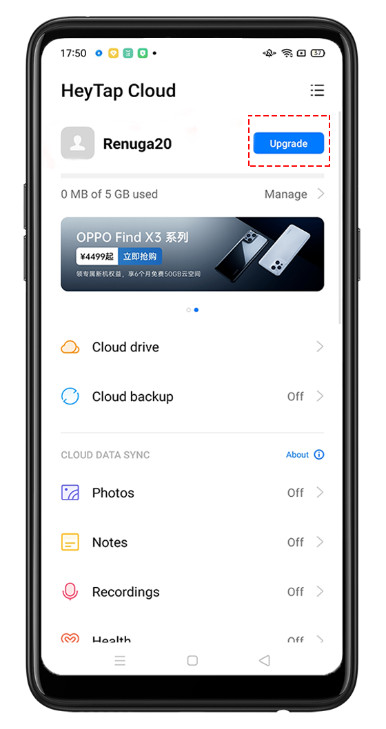 OPPO HeyTap ID Upgrade Cloud_2