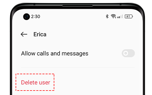 OPPO Multi User Delete User