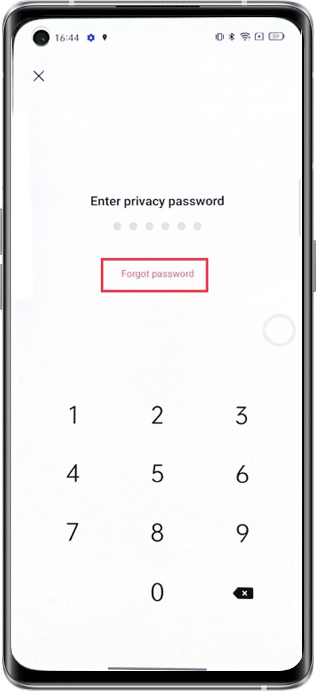 forgot the privacy password 