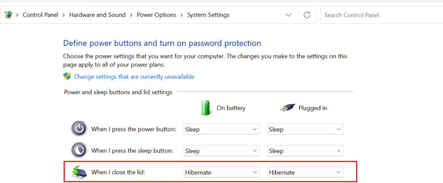realme laptop power options 
