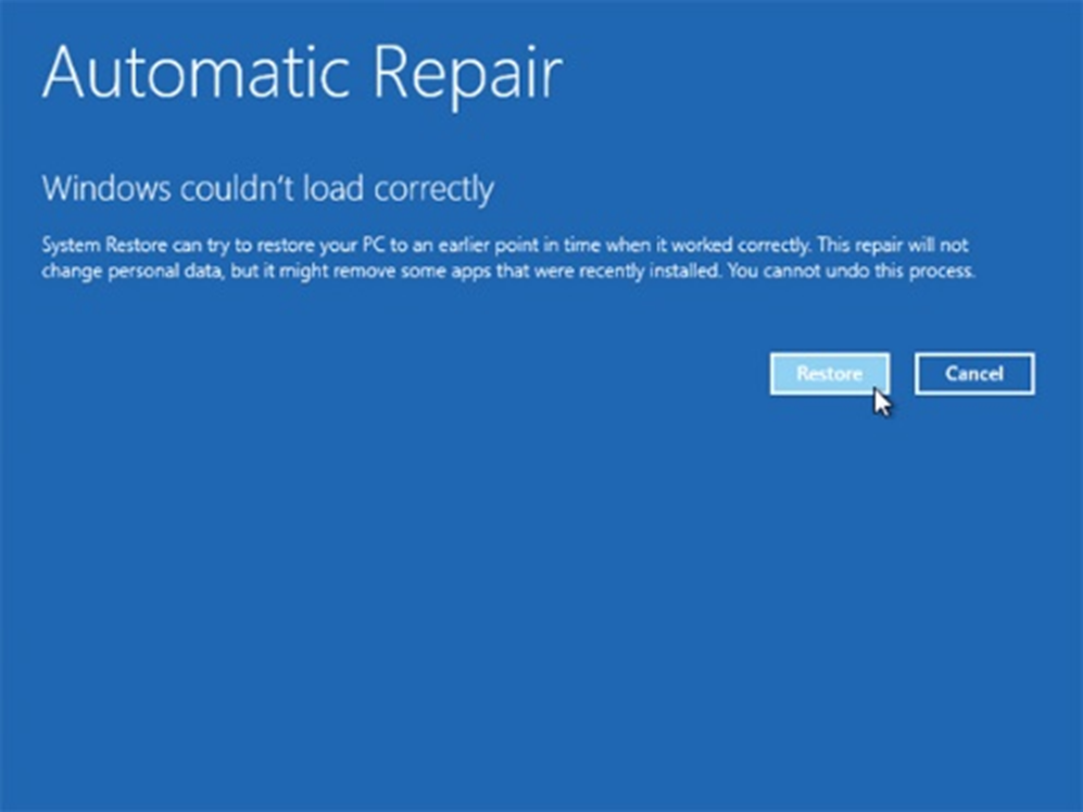 Windows couldn't load correctly 