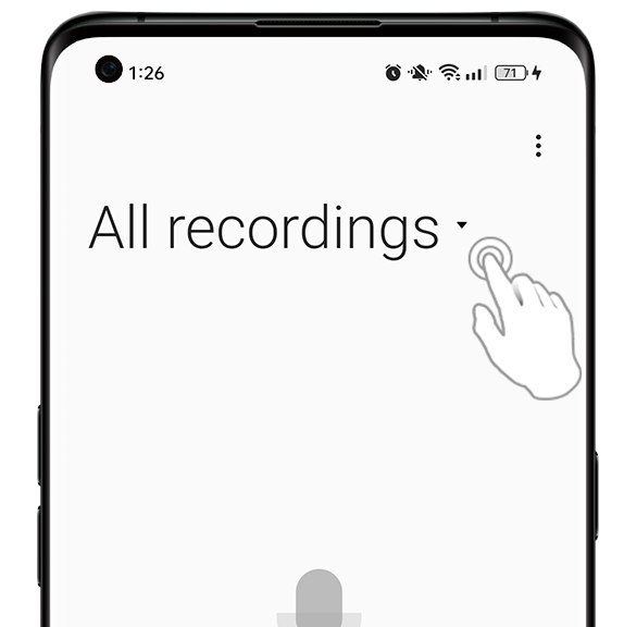 Tap on All Recordings in the Recording application