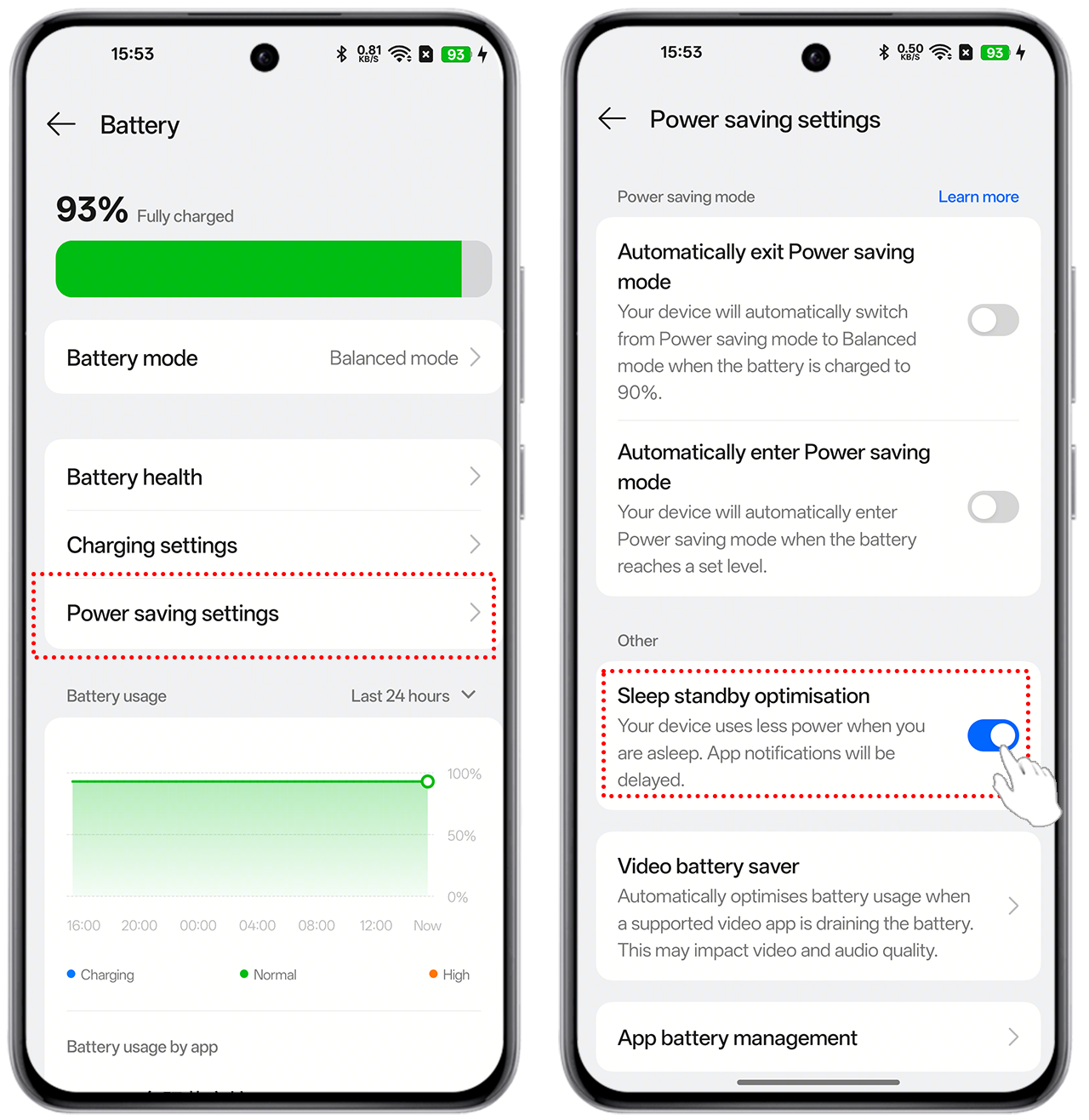sleep standby optimisation