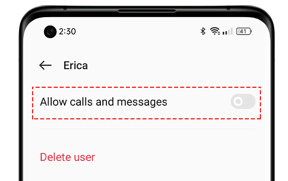 OPPO Multi User Allow Calls and Message
