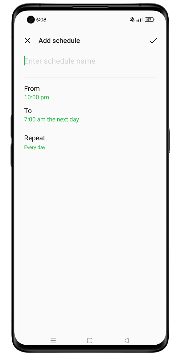OPPO Do Not Disturb Add Schedules