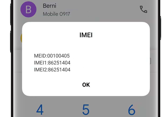 OPPO IMEI on dialpad