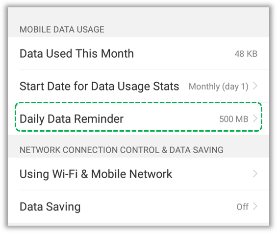 How to check daily data usage