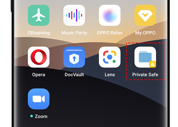 OPPO Private Safe Homescreen