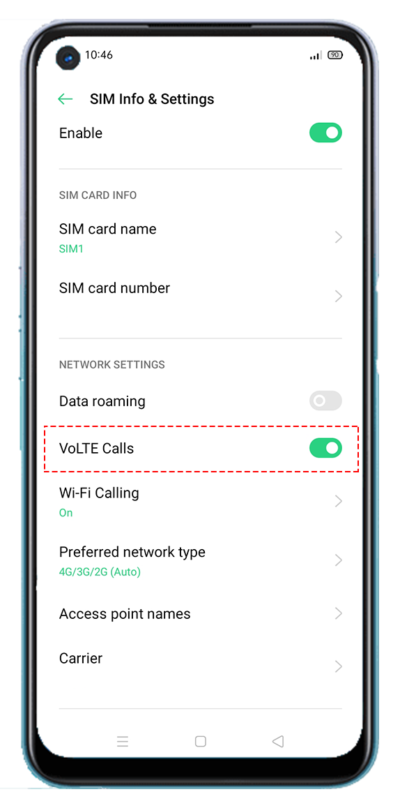 OPPO A54 Enable VoLTE Call