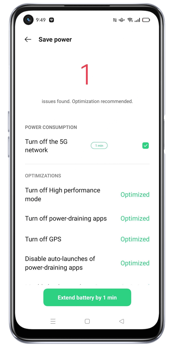 OPPO A74 5G Enable Battery Saver Mode