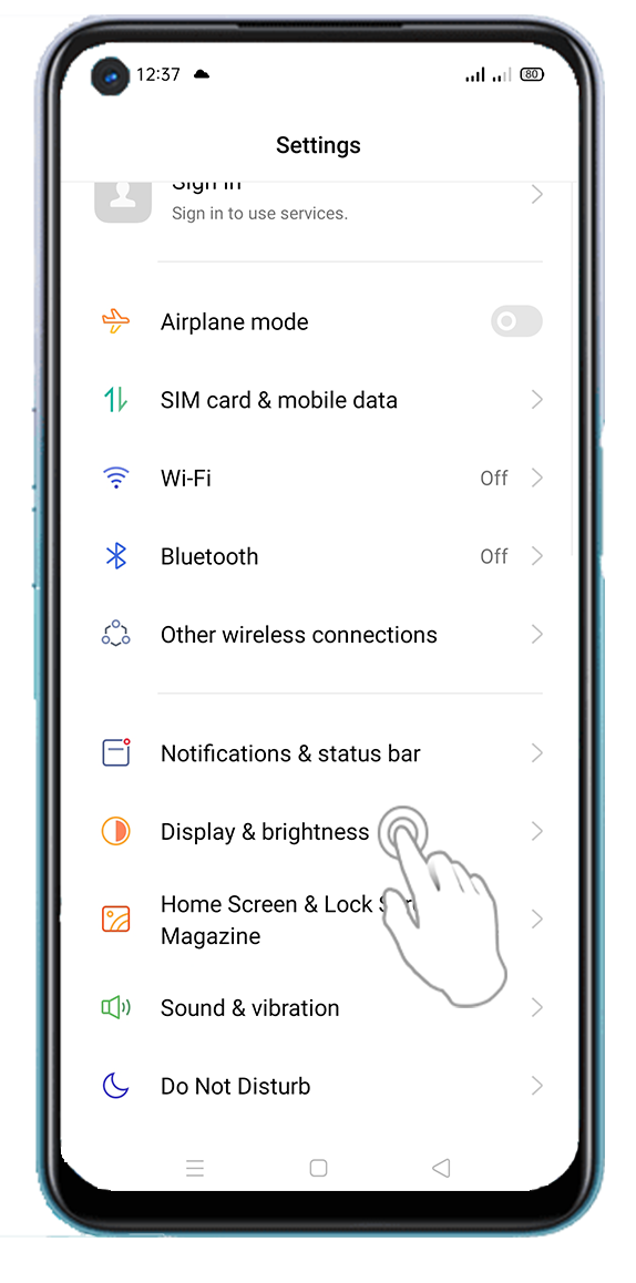 dark mode display settings