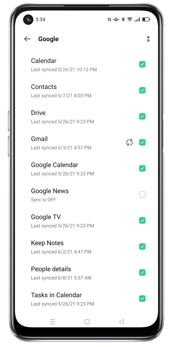 OPPO A74 5G Change the settings of Google Account