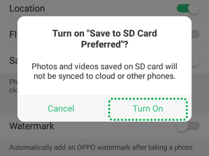 Change Camera Storage