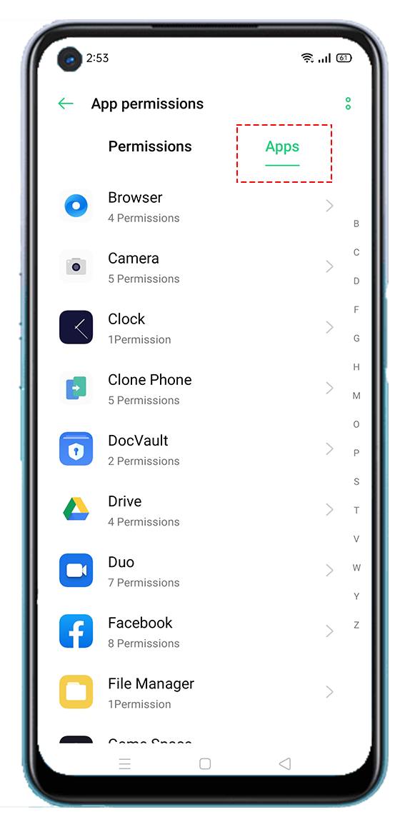 App permissions apps