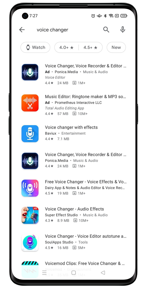 Google Play Store Voice Changer