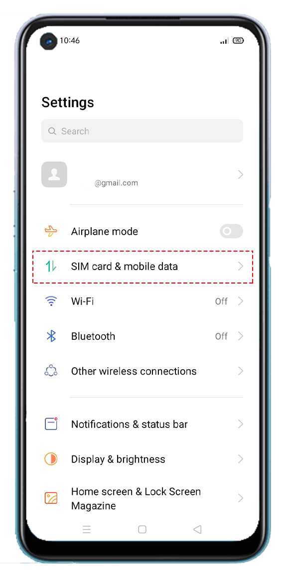 OPPO A54 SIM card & mobile data